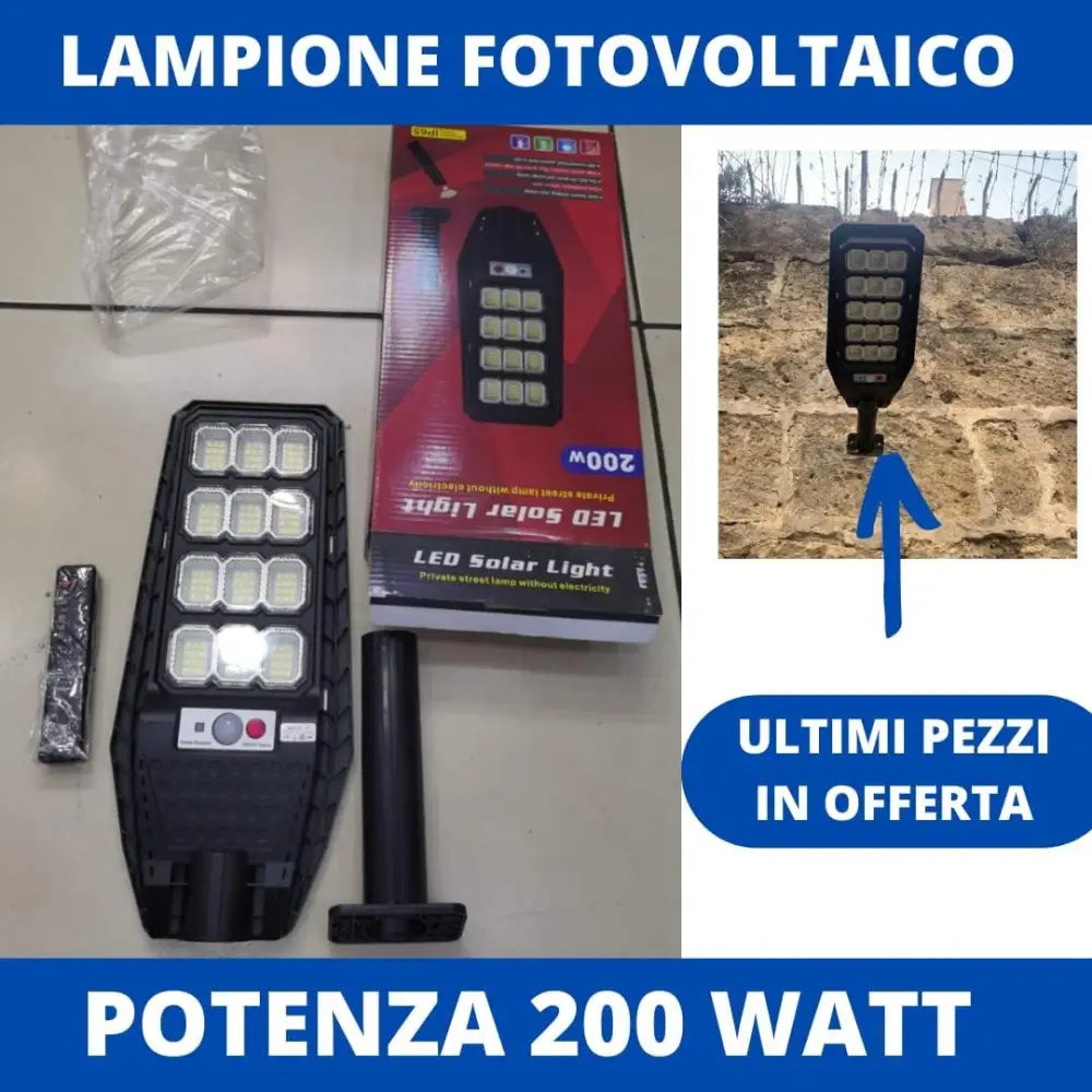 4 Pezzi Lampione Solare a Led esterno 200W Lampione led solare con Palo e Telecomando - simple