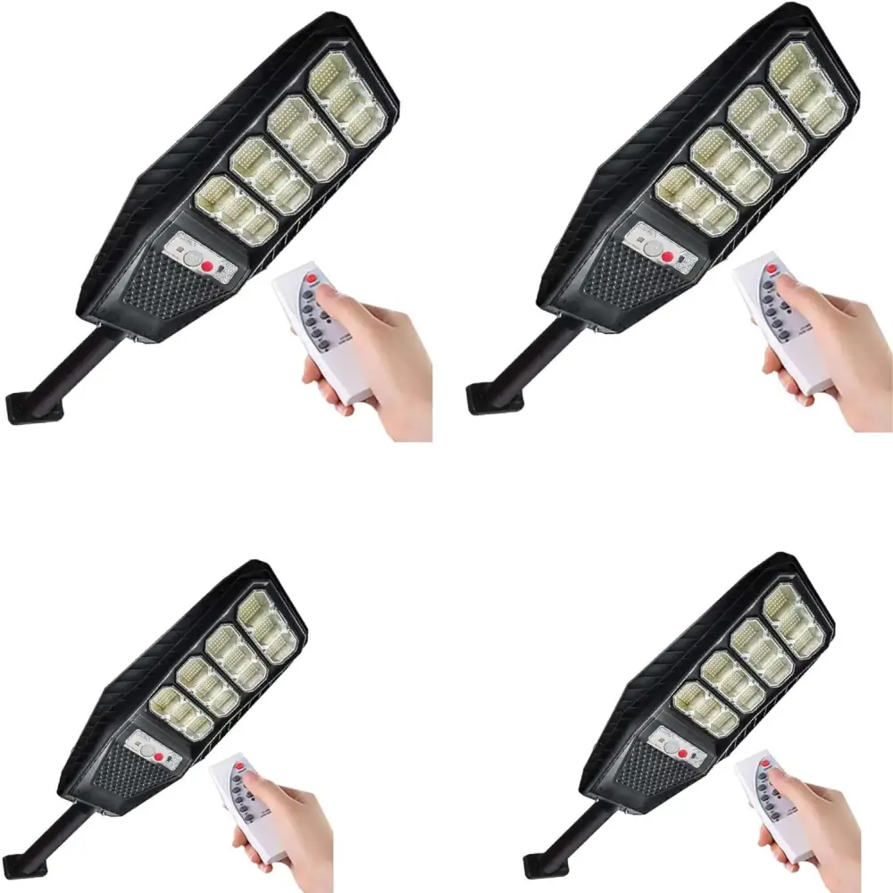 4 Pezzi Lampione Solare a Led esterno 200W Lampione led solare con Palo e Telecomando - simple