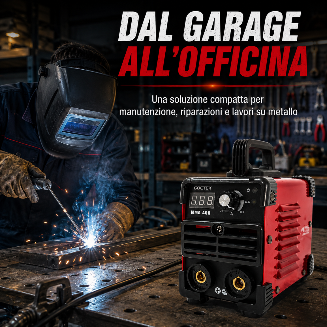Saldatrice Inverter Mini MMA-400A Ultra Compatta | IGBT DC, VRD, Display LED, MMA e Lift TI