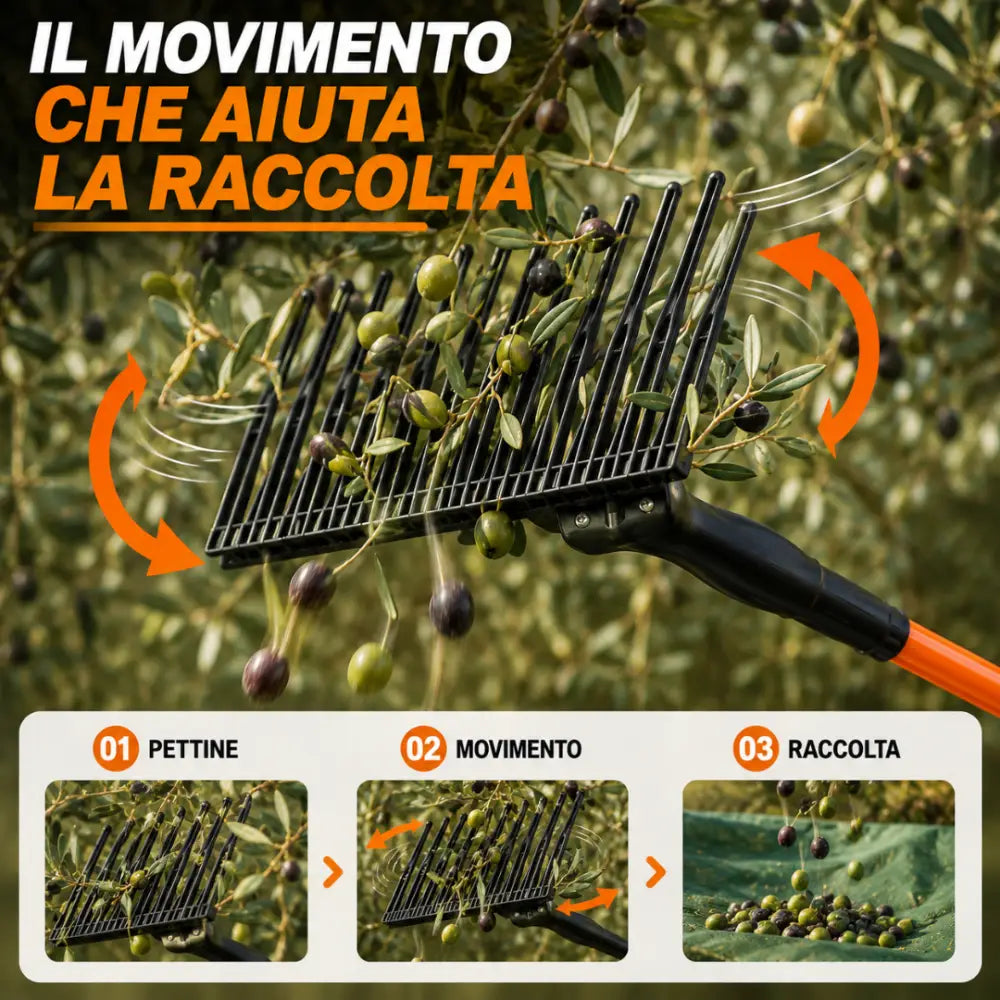Abbacchiatore per Olive a Batteria Scuotitore Elettrico Telescopico con Batteria 12V 400W - Abbacchiatore Olive
