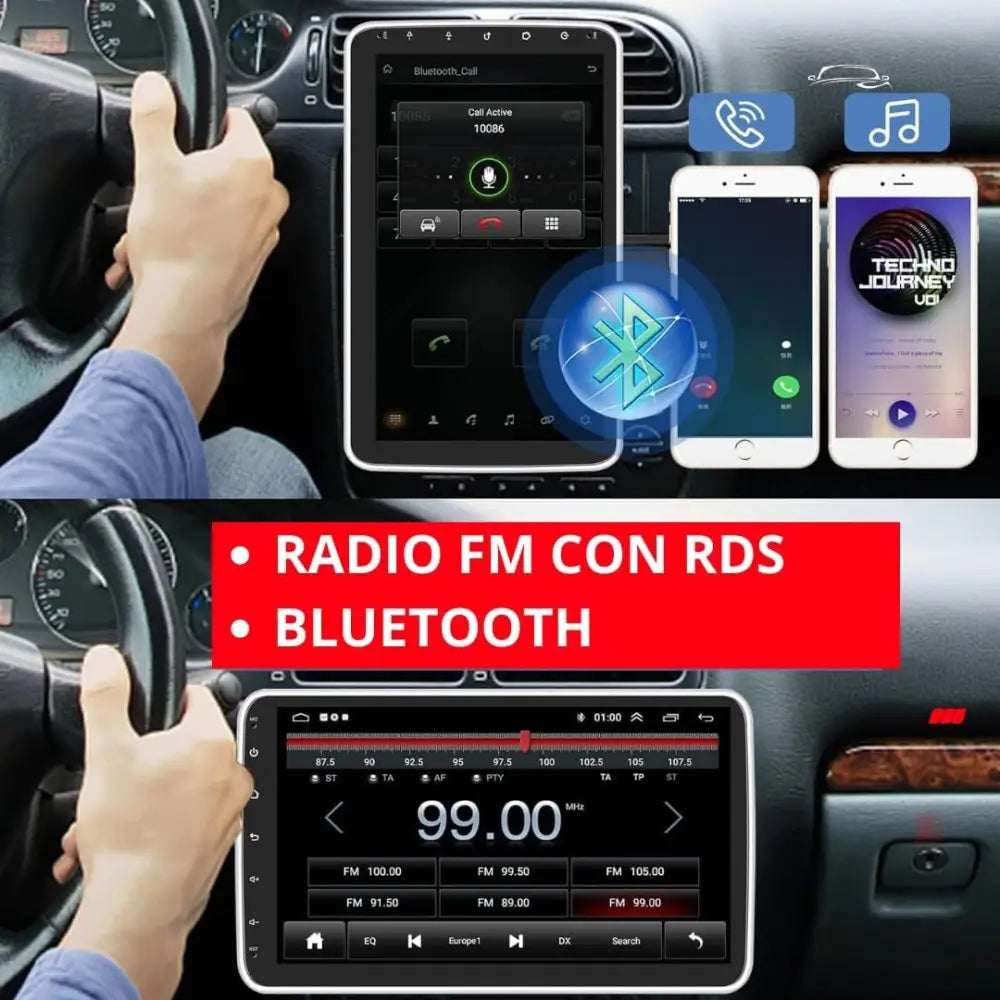 Autoradio Android 1 Din Radio Carplay Wireless schermo touch da 10,1 Pollici - simple