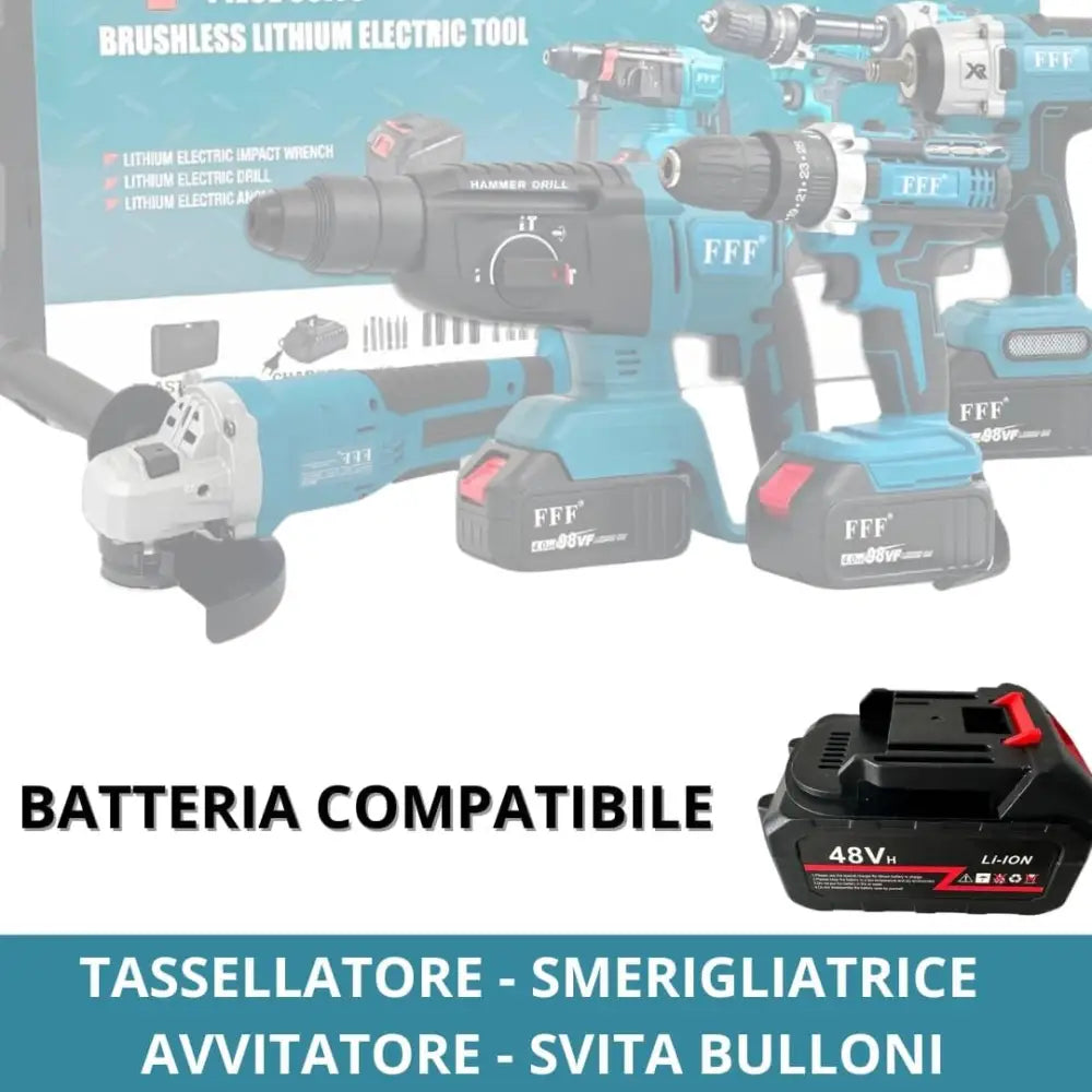 Batteria Sostitutiva per Kit 4 in 1 Batteria Compatibile con Tasselatore Trapano - simple
