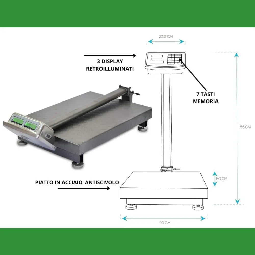 Bilancia Digitale Elettronica Professionale da 300 Kg con Display - simple