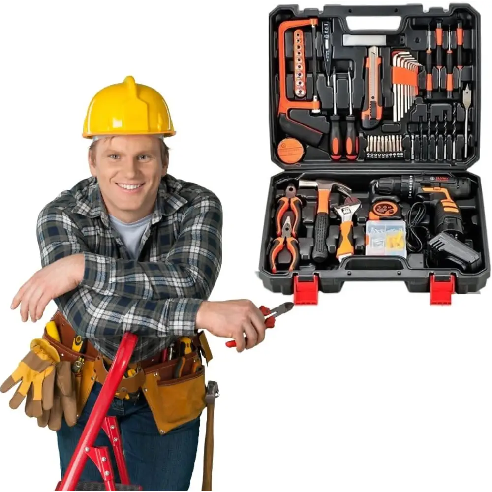 Cassetta Attrezzi Completa Attrezzi da Lavoro con Trapano Avviatore - simple