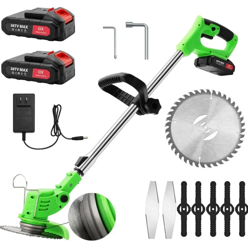Decespugliatore a Batteria Tagliabordi Elettrico 24V con 2 Batterie e Lame Metalliche - simple