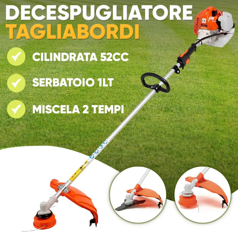 Decespugliatore a Scoppio 52cc Tagliasiepi Professionale 2 in 1 - Decespugliatore a Scoppio