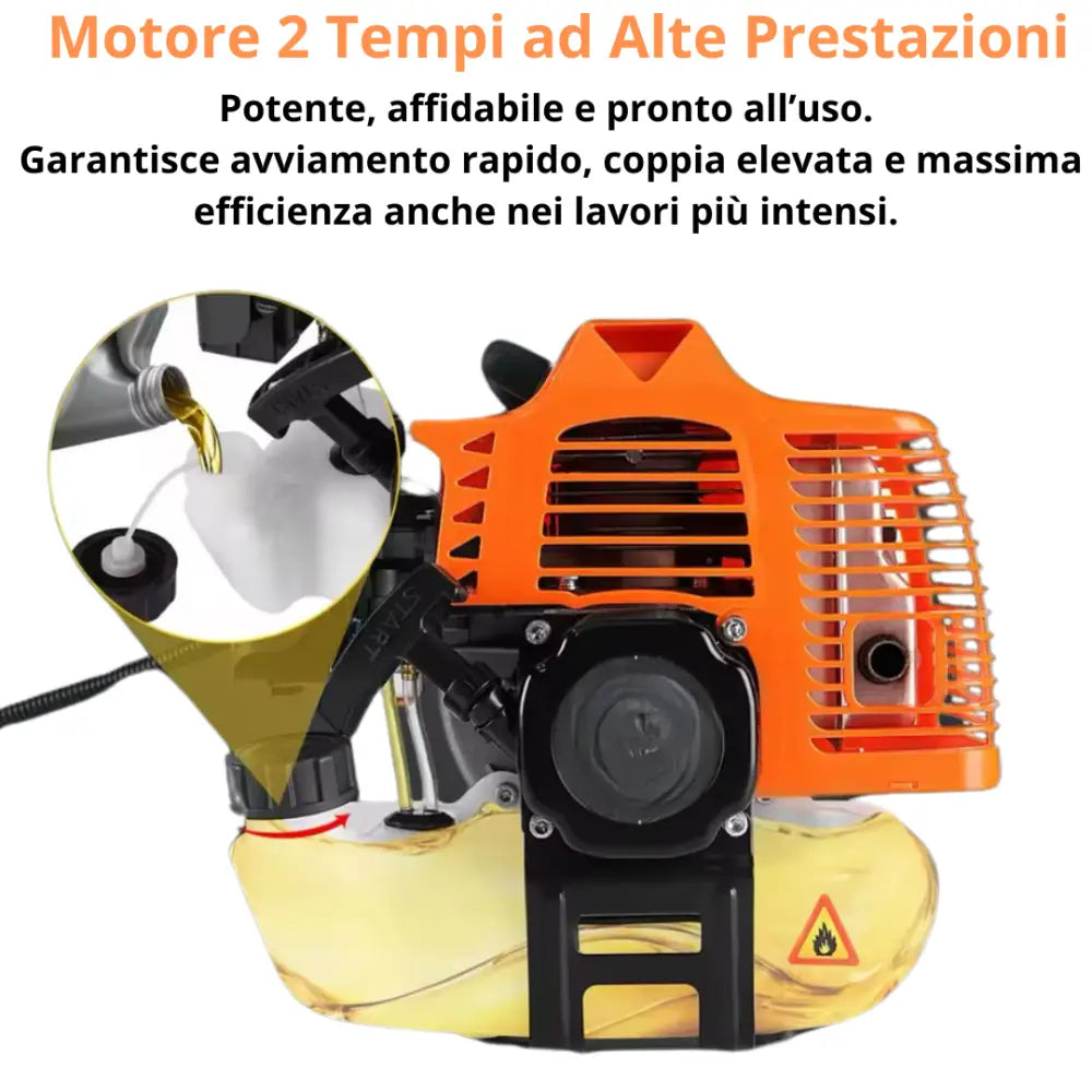Decespugliatore a Scoppio 52cc Tagliasiepi Professionale 2 in 1 - Decespugliatore a Scoppio