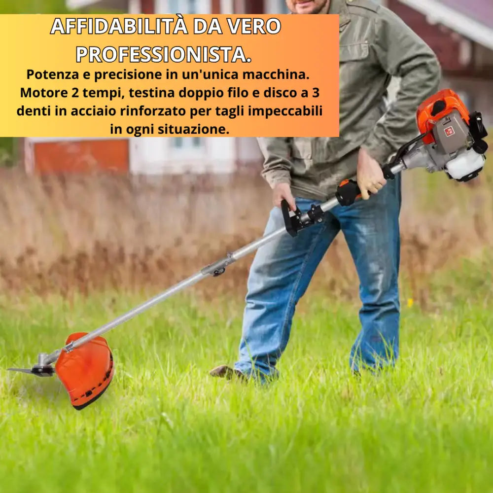 Decespugliatore a Scoppio 52cc Tagliasiepi Professionale 2 in 1 - Decespugliatore a Scoppio
