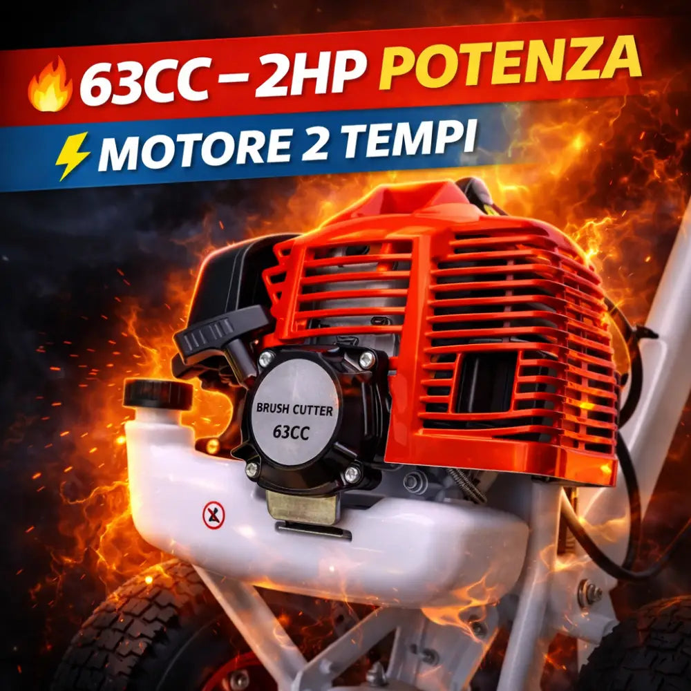 Decespugliatore a Scoppio con Ruote 63CC Potente Preciso e Senza Fatica. - Decespugliatore a Scoppio