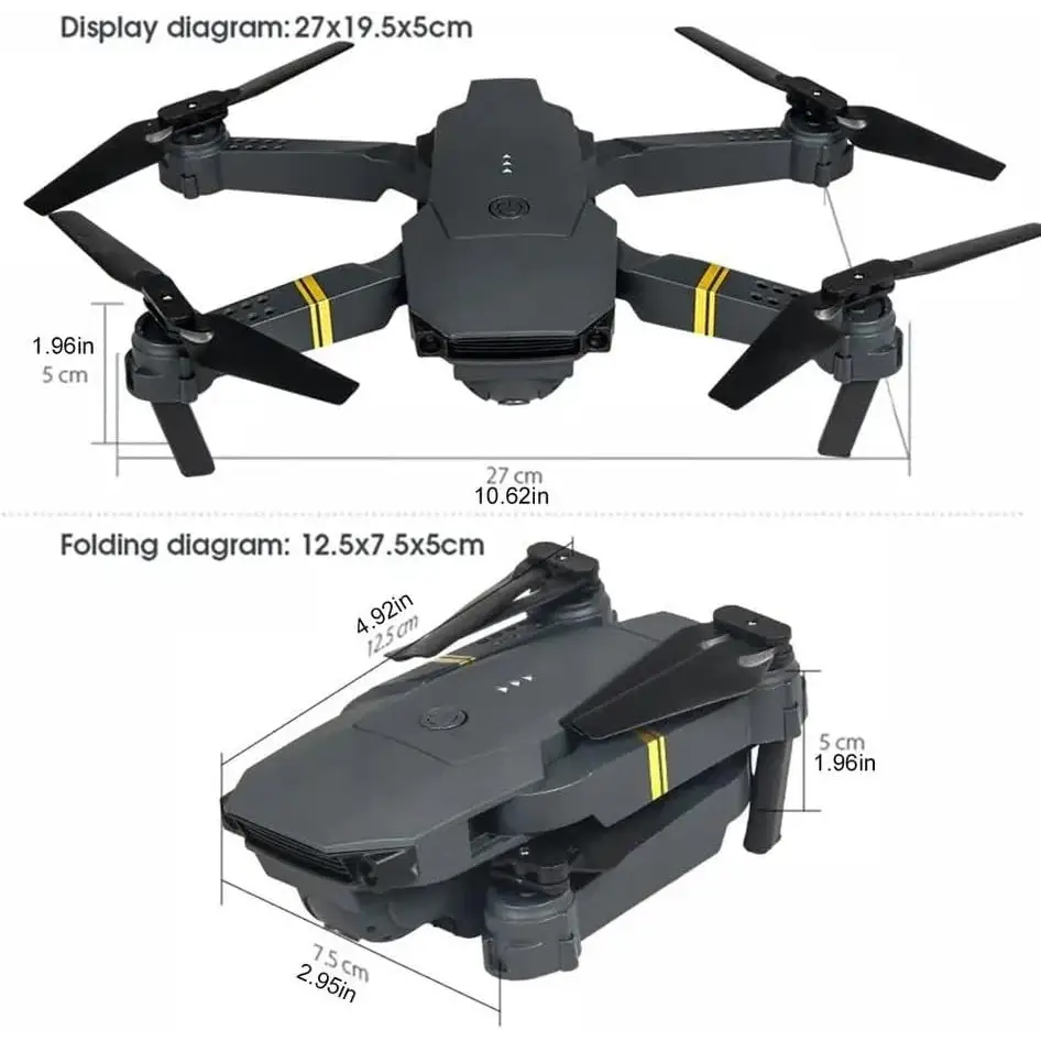 Drone Pieghevole con Doppia Fotocamera 1080P - simple