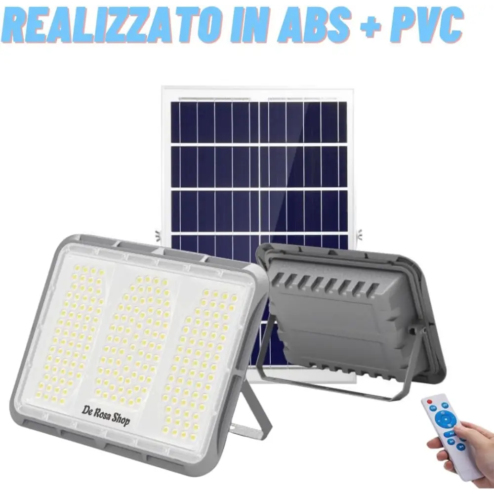 Faretto LED Solare da Esterno 600W Faro con Sensore Crepuscolare e 150 LED - Faro LED