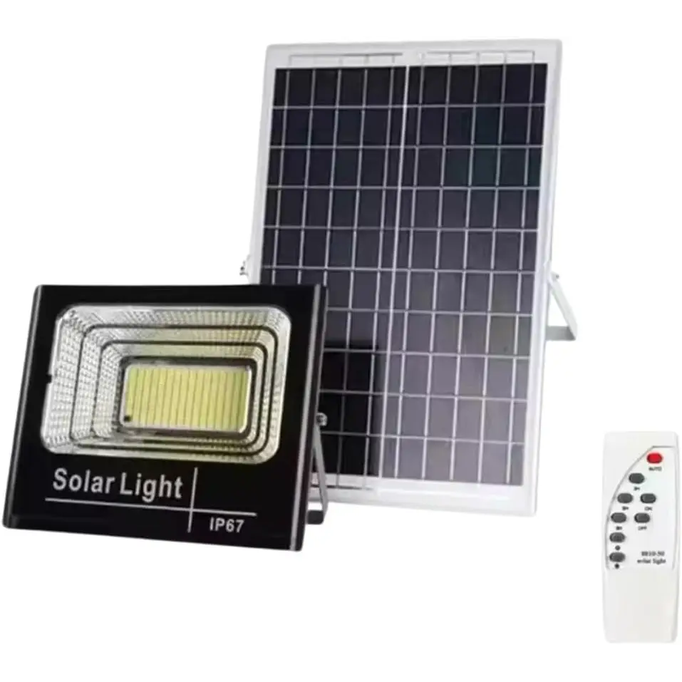 Faro LED Esterno 100W con Pannello Solare Luce Solare 98 Potenti LED - simple