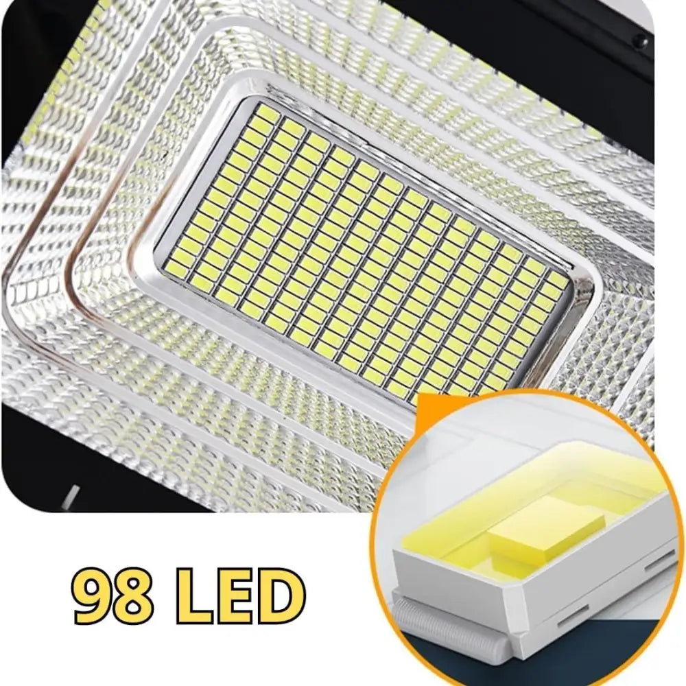 Faro LED Esterno 100W con Pannello Solare Luce Solare 98 Potenti LED - simple