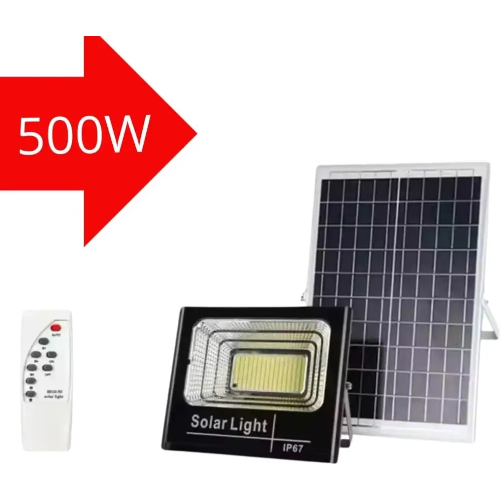 Faro LED Esterno 500W con Pannello Solare Luce Solare 208 Potenti LED - simple