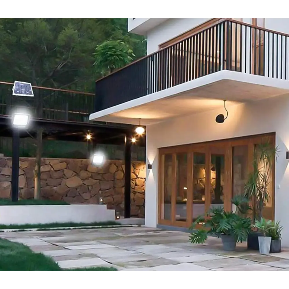 Faro LED Esterno 500W con Pannello Solare Luce Solare 208 Potenti LED - simple