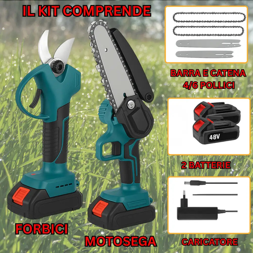 Forbici Potatura a Batteria Motosega a Batteria Incluso 2 Batterie 48V 2000Mah - Forbice per potatura
