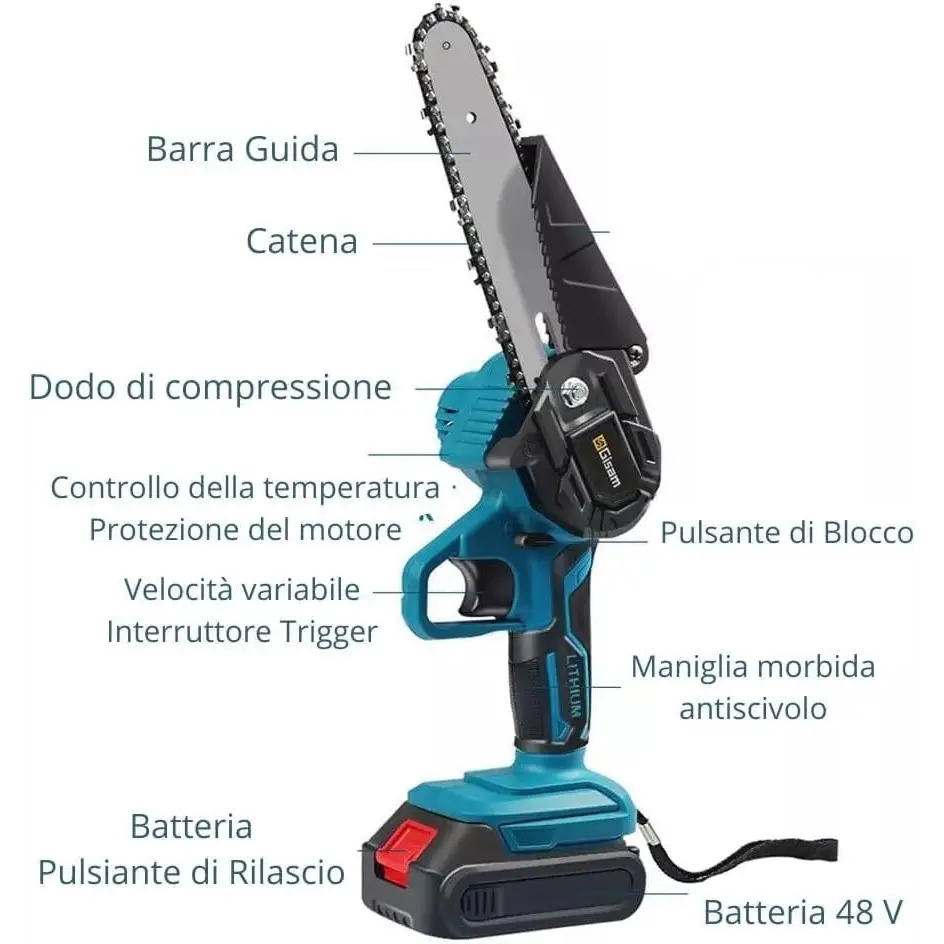 Forbici Potatura a Batteria Motosega a Batteria Incluso 2 Batterie 48V 2000Mah - simple