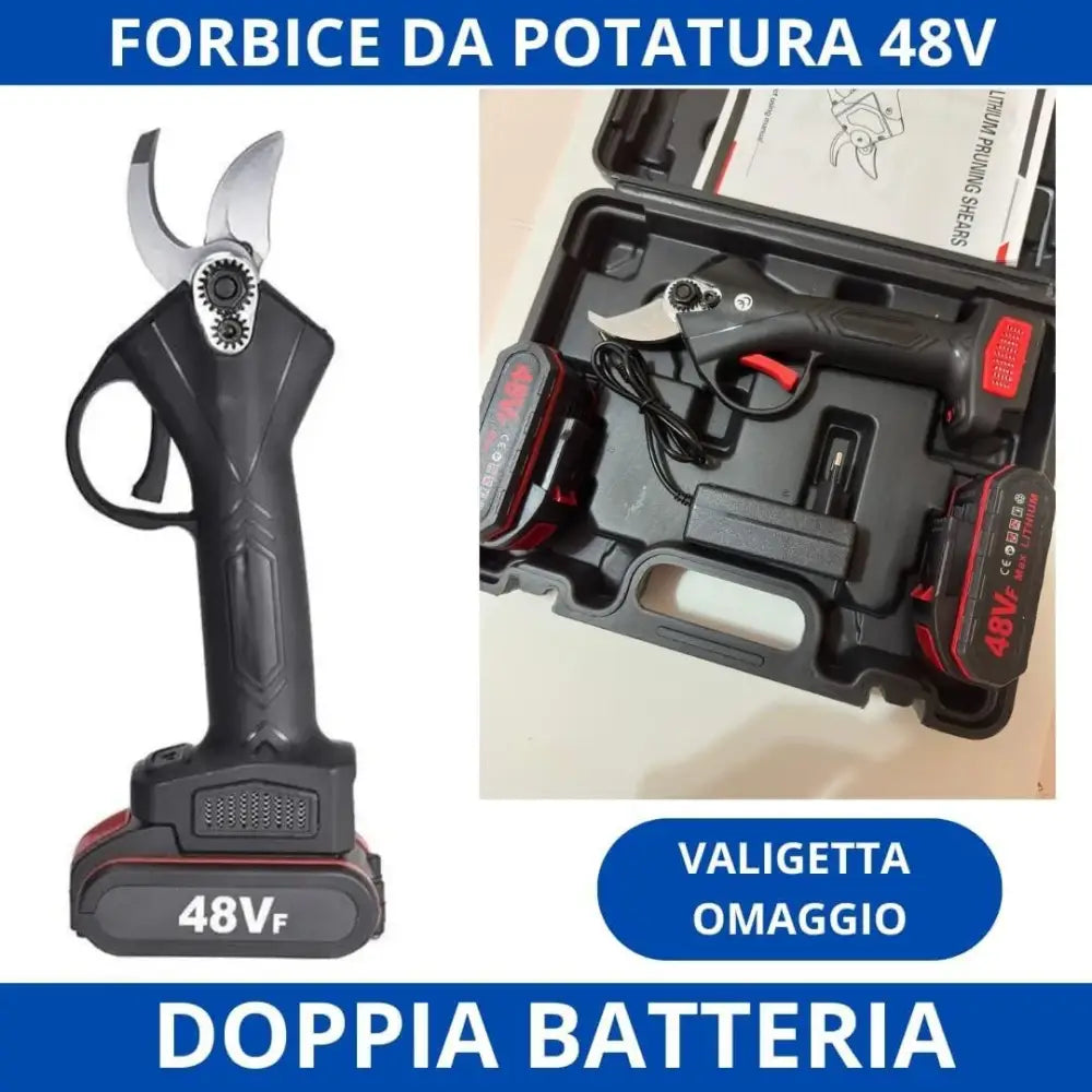 Forbici Potatura con 2 Batterie da 48V Trincia Rami - simple