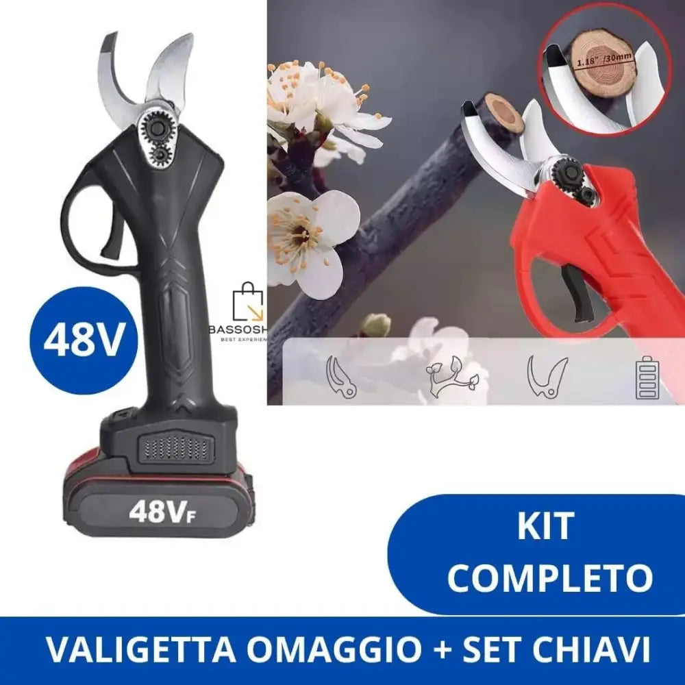 Forbici Potatura con 2 Batterie da 48V Trincia Rami - simple