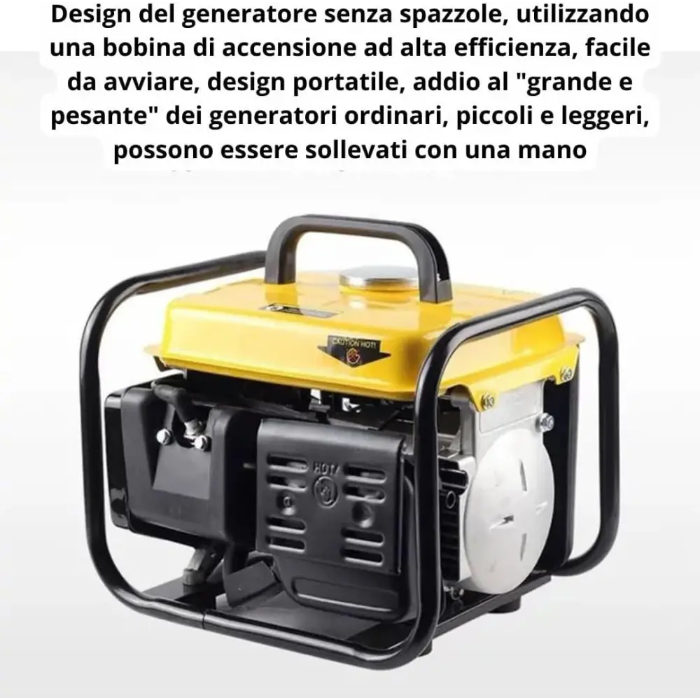 Generatore di Corrente Portatile Potenza del Motore 1.5 KW Motore 2 Tempi Silenziato - simple