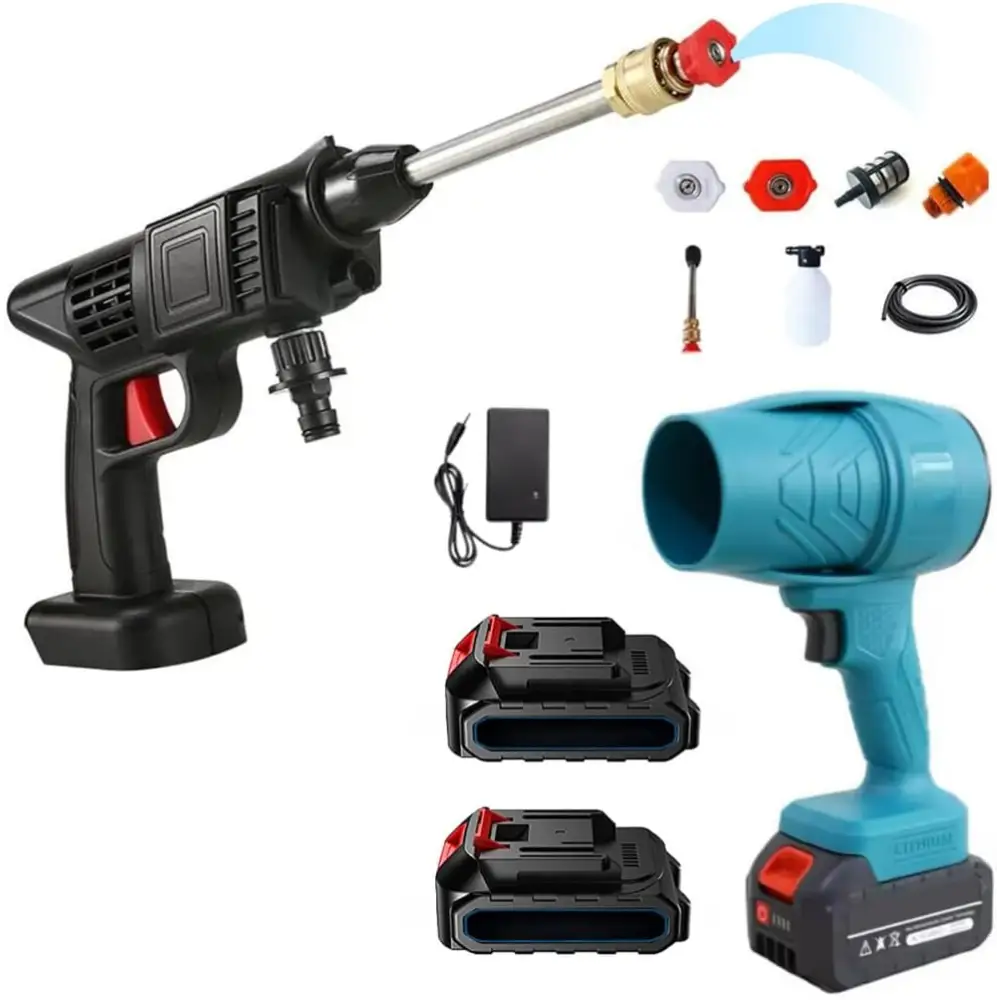 Idropulitrice a Batteria con Mini Soffiatore Incluso Portatile 2 Batterie 48V Intercambiabili per Pulizia Versatile
