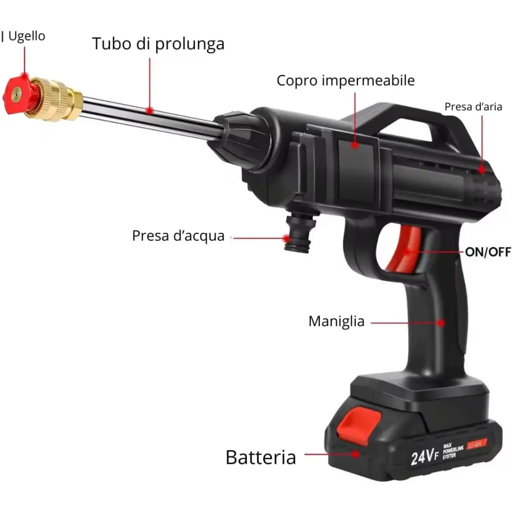 Idropulitrice a Batteria con Mini Soffiatore Incluso Portatile 2 Batterie 48V Intercambiabili per Pulizia Versatile