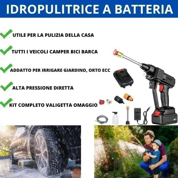Idropulitrice a Batteria Senza Fili Pistola Elettrica Alta Pressione - simple