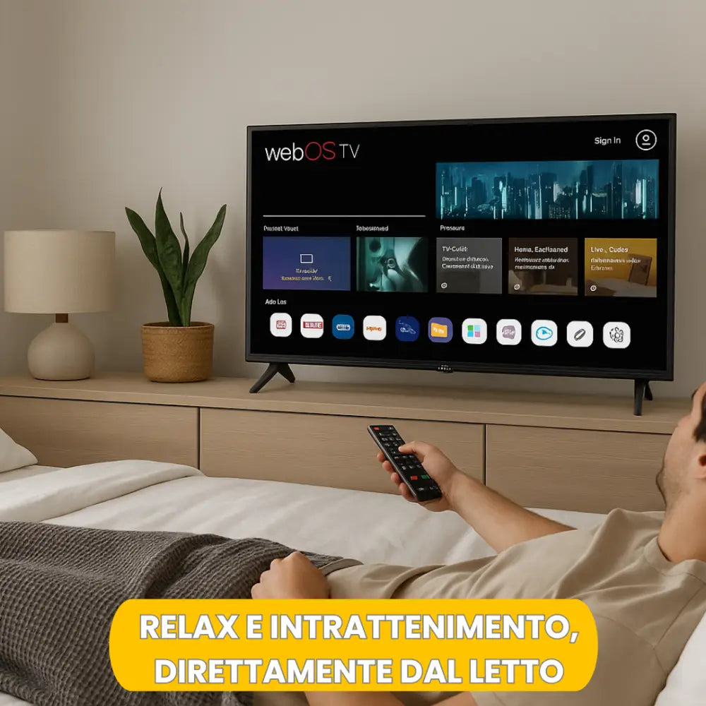 JCL Smart TV 32 Pollici HD Ready (720p) Sistema webOS TV 8.1 WiFi/Ethernet Netflix & YouTube Triplo HDMI