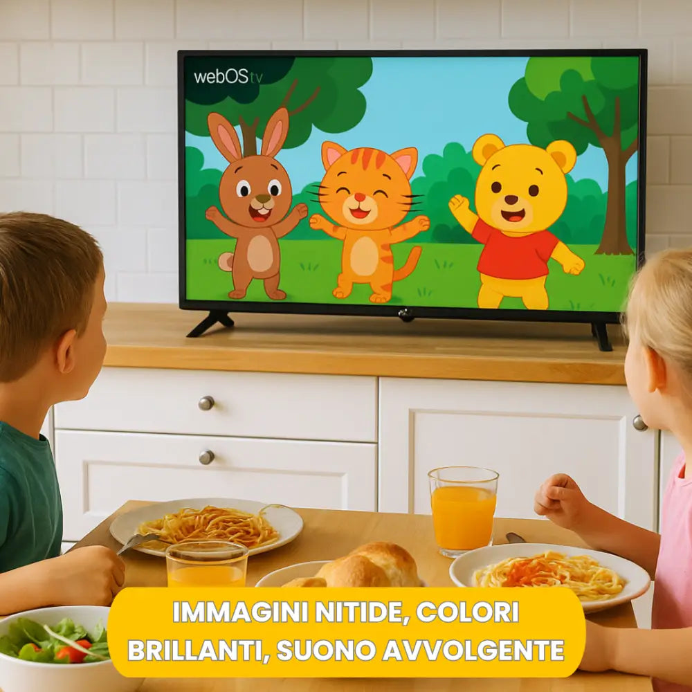 JCL Smart TV 32 Pollici HD Ready (720p) Sistema webOS TV 8.1 WiFi/Ethernet Netflix & YouTube Triplo HDMI