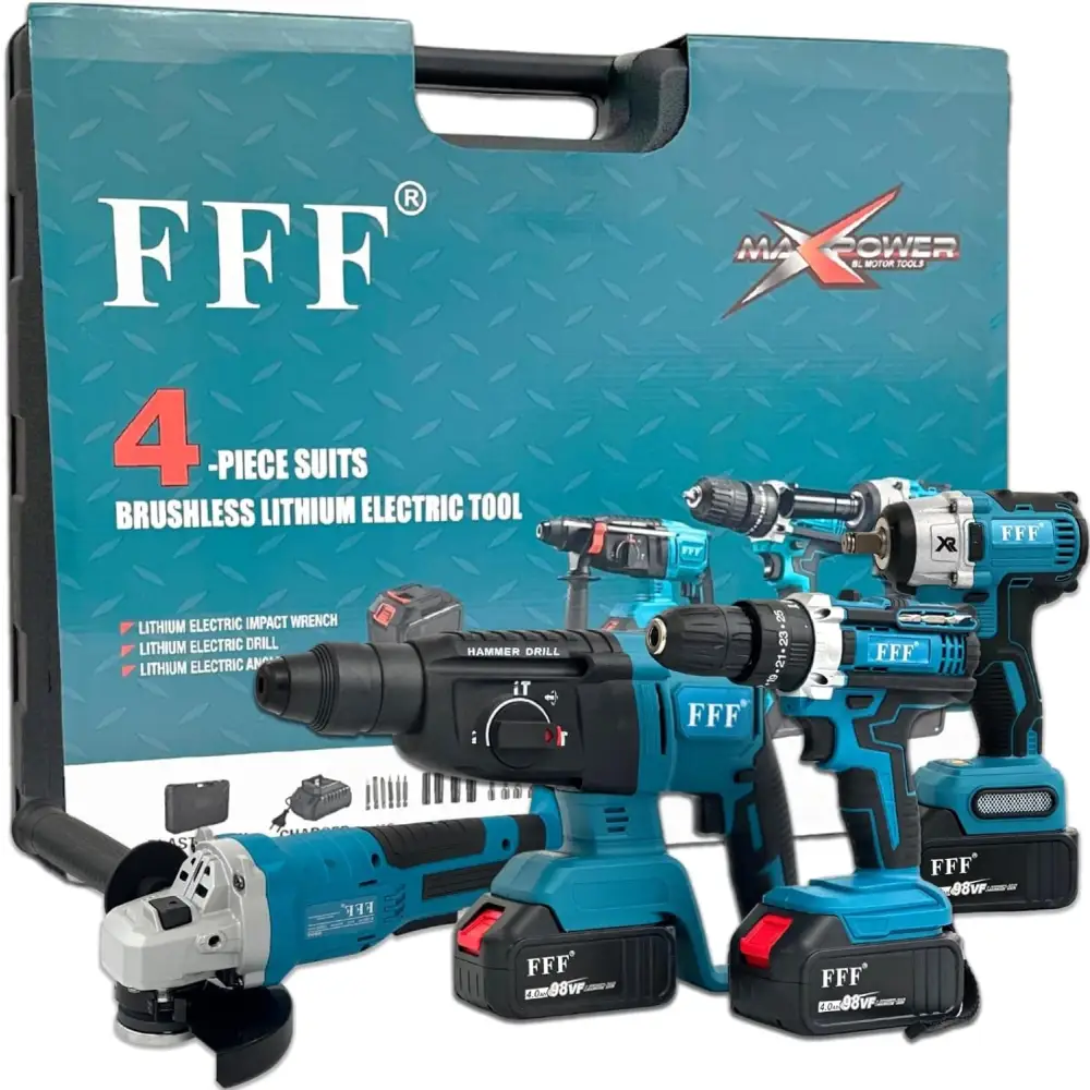 Kit Completo Professionale Fai da Te 4 in 1 con Trapano Avvitatore a Batteria - simple
