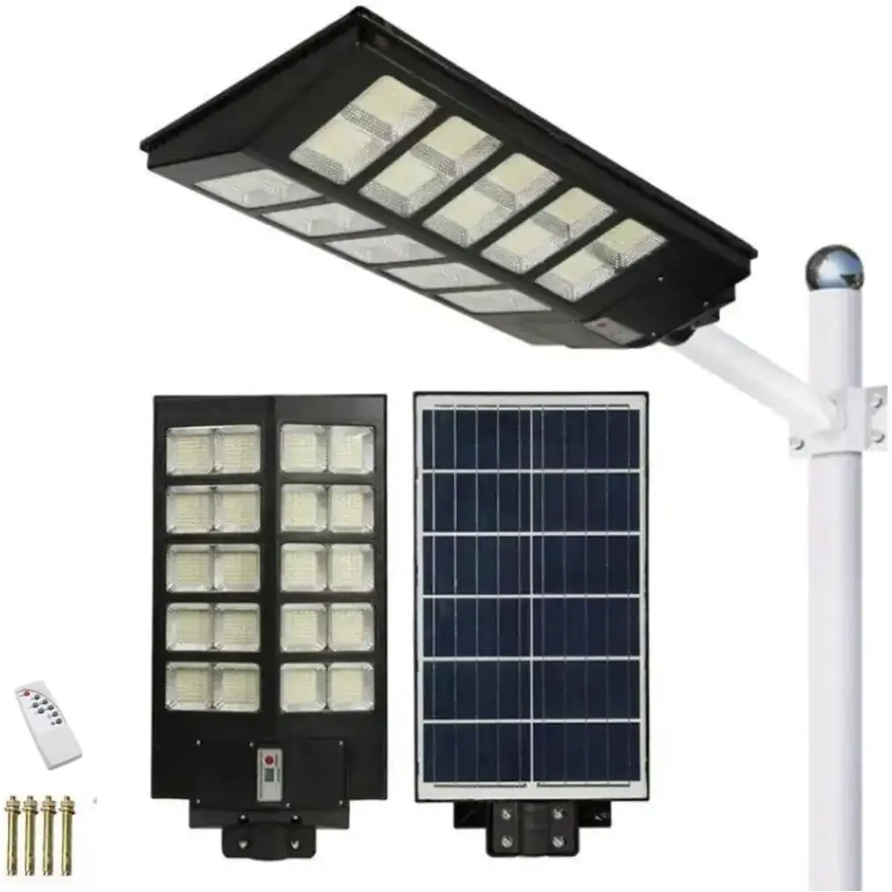 Lampione LED Esterno con Pannello Solare 1000W 6500K Bianco Freddo - simple