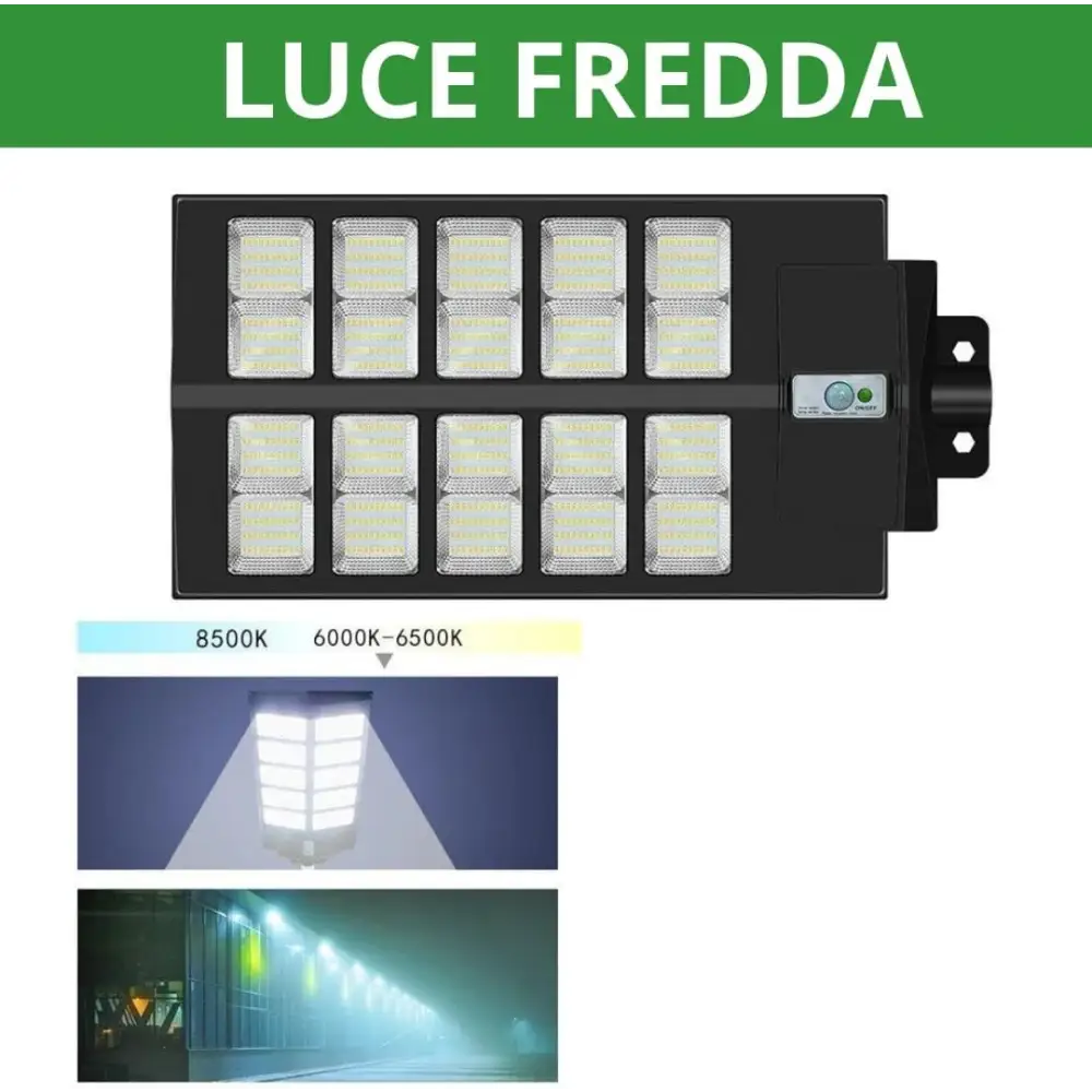 Lampione LED Esterno con Pannello Solare 1000W 6500K Bianco Freddo - simple