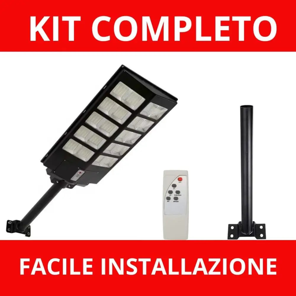 Lampione LED Esterno con Pannello Solare 1200W - simple