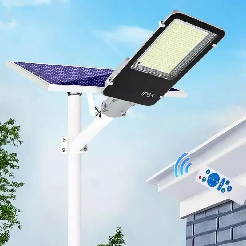 Lampione Solare esterno 400W con Pannello fotovoltaico LED 6500K Bianco Freddo - simple