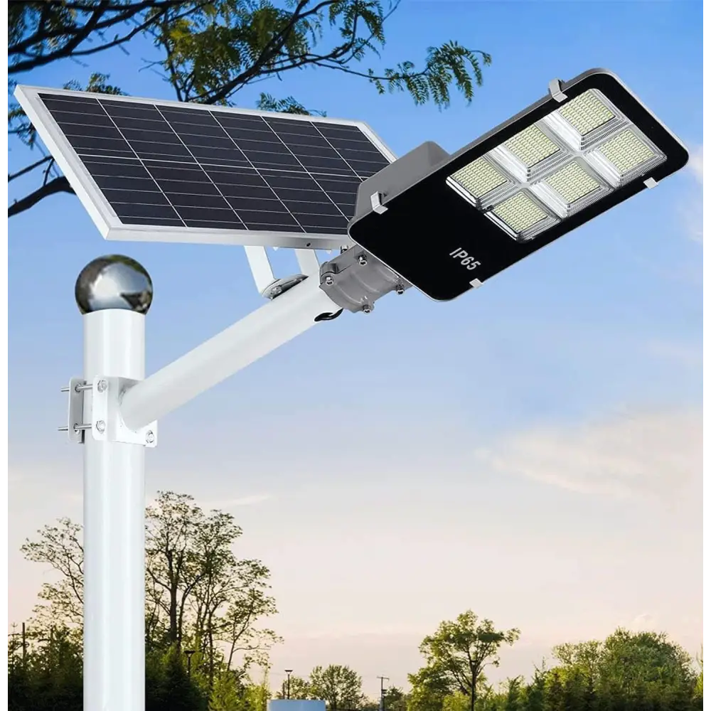 Lampione Solare esterno 400W con Pannello fotovoltaico LED 6500K Bianco Freddo - simple