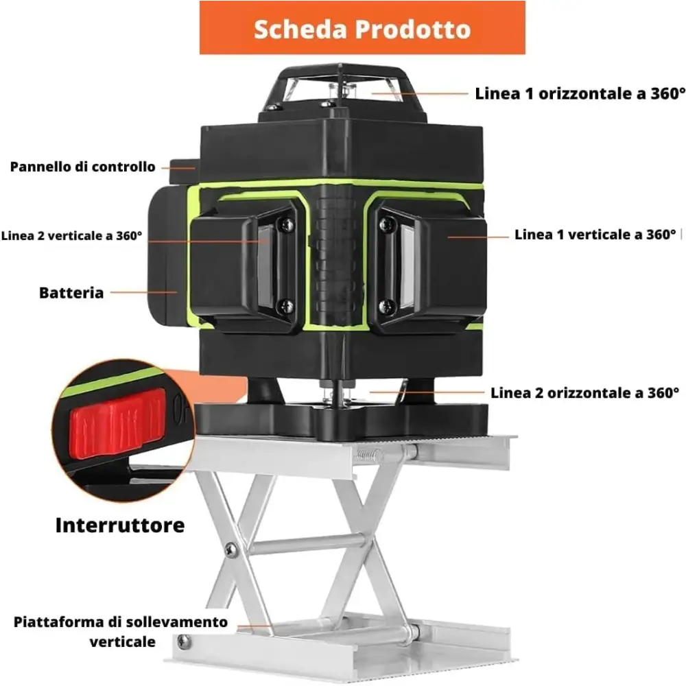 Livella laser Autolivellante 360° 4D Laser 16 - simple