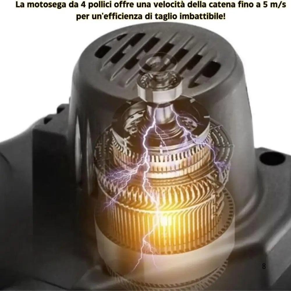 Mini Motosega a Batteria 4 Pollici con Doppia Batteria e Valigetta - simple