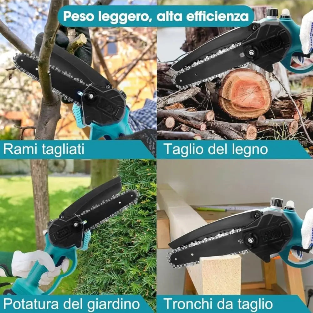 Mini Motosega a Batteria con Oliatore Automatico - simple