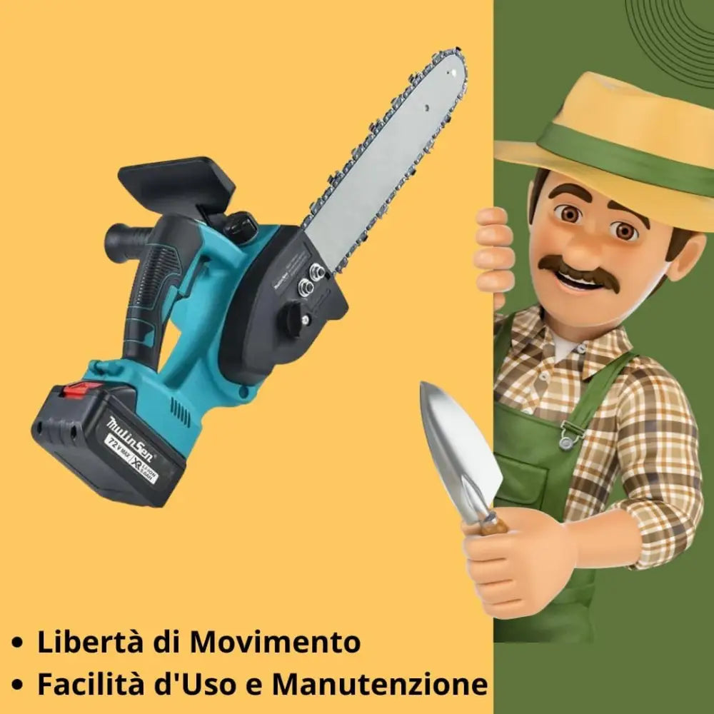 Motosega a Batteria per Potatura Sega Elettrica 12 Pollici con 2 Batterie - simple