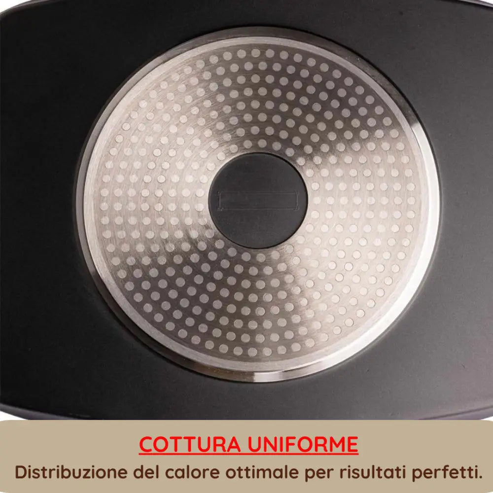 Padella Bistecchiera Antiaderente 47cm in Alluminio Pressofuso Rivestimento Effetto Marmo Griglia Induzione per Carne