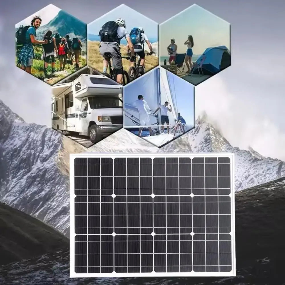 Pannello Solare 100W 12V Monocristallino Impianto Fotovoltaico per Camper Casa e Baita Alta Efficienza e Massima