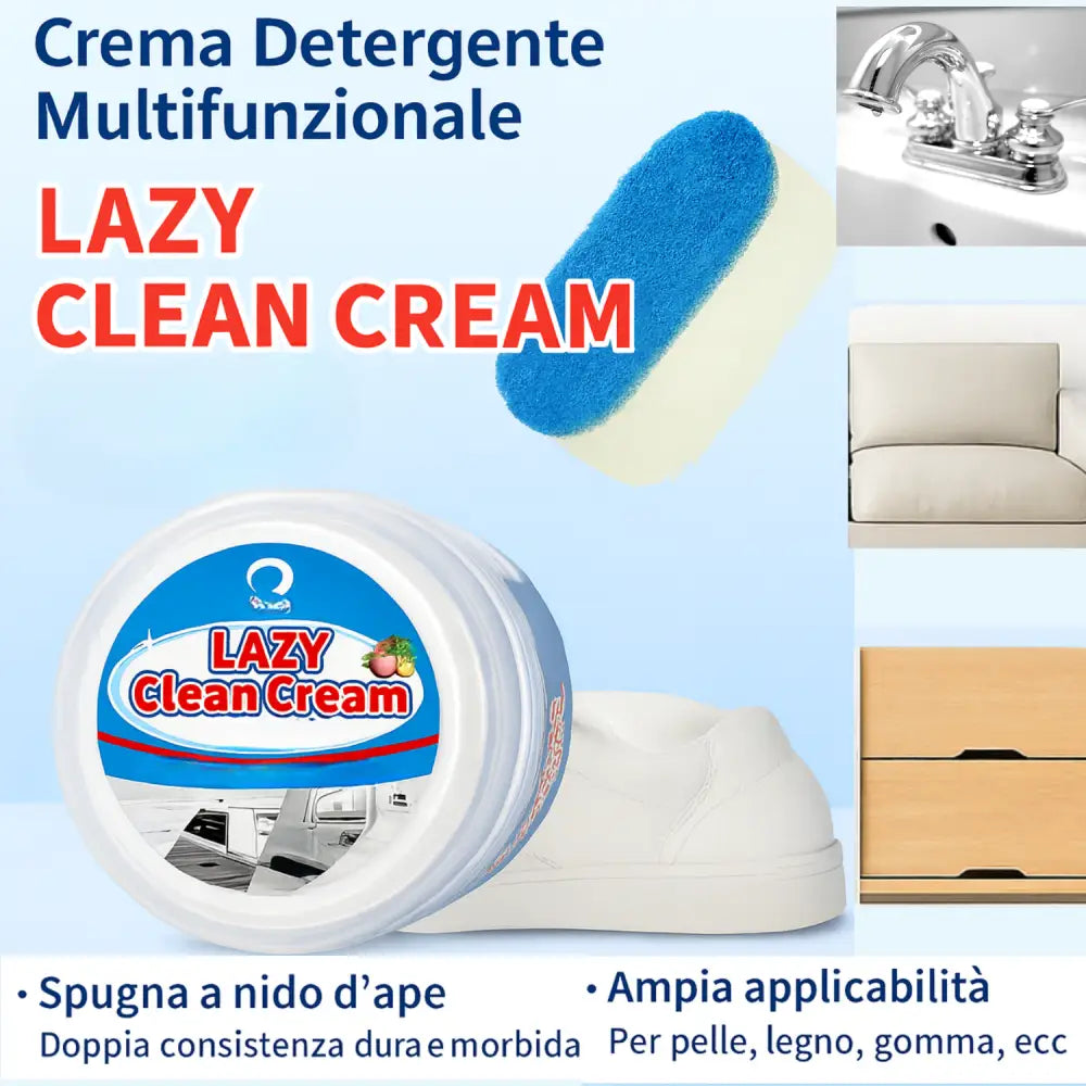 Pasta Pulente Multiuso 400g con Spugna + Panno Magico Microfibra Anticalcare Doccia Azione Antigoccia Brilla Acciaio