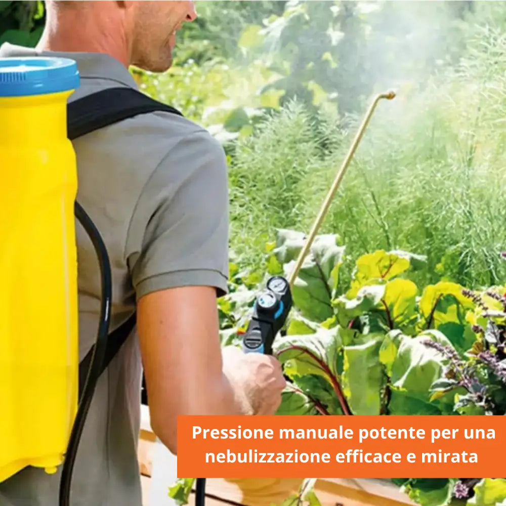 Pompa a Spalla Manuale 16L per Nebulizzazione e Irrorazione – Nebulizzatore a Pressione per Disinfestazione