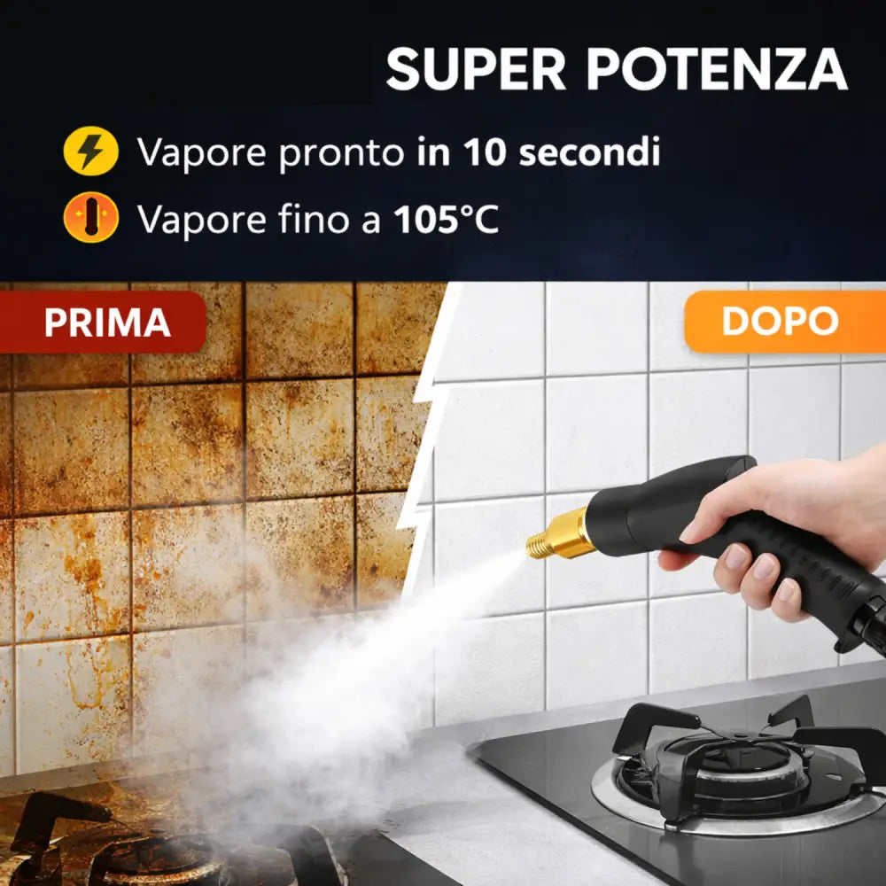 Pulitore a Vapore 1,2L Professionale | Pulizia Profonda per Casa e Auto - pulitore a vapore