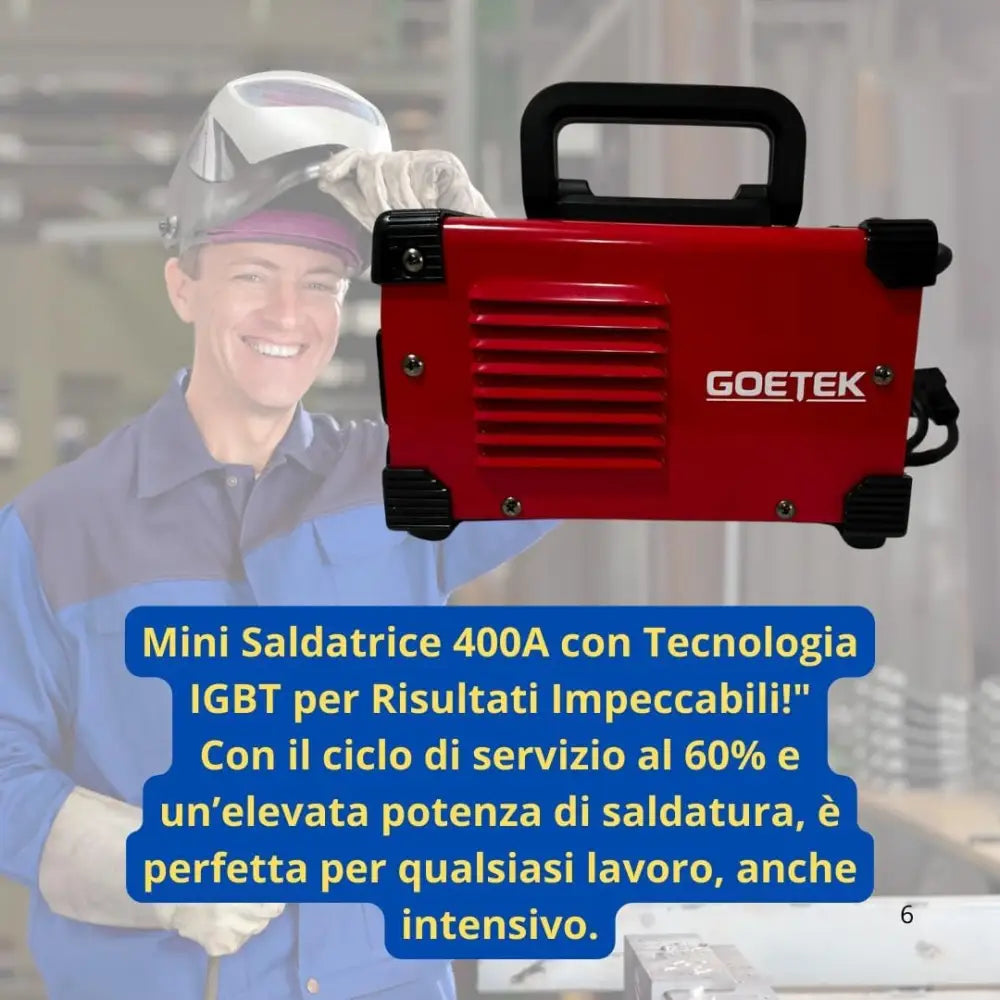 Saldatrice Inverter Mini MMA 400A Ultra Compatta | IGBT DC VRD Display LED - simple
