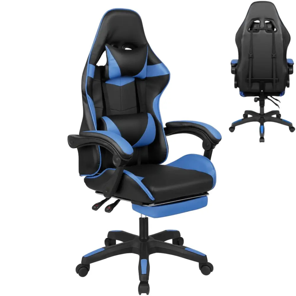 Sedia Gaming Reclinabile Ergonomica Poltrona Girevole da Ufficio con Rotelle Poggiatesta e Supporto Lombare Schienale