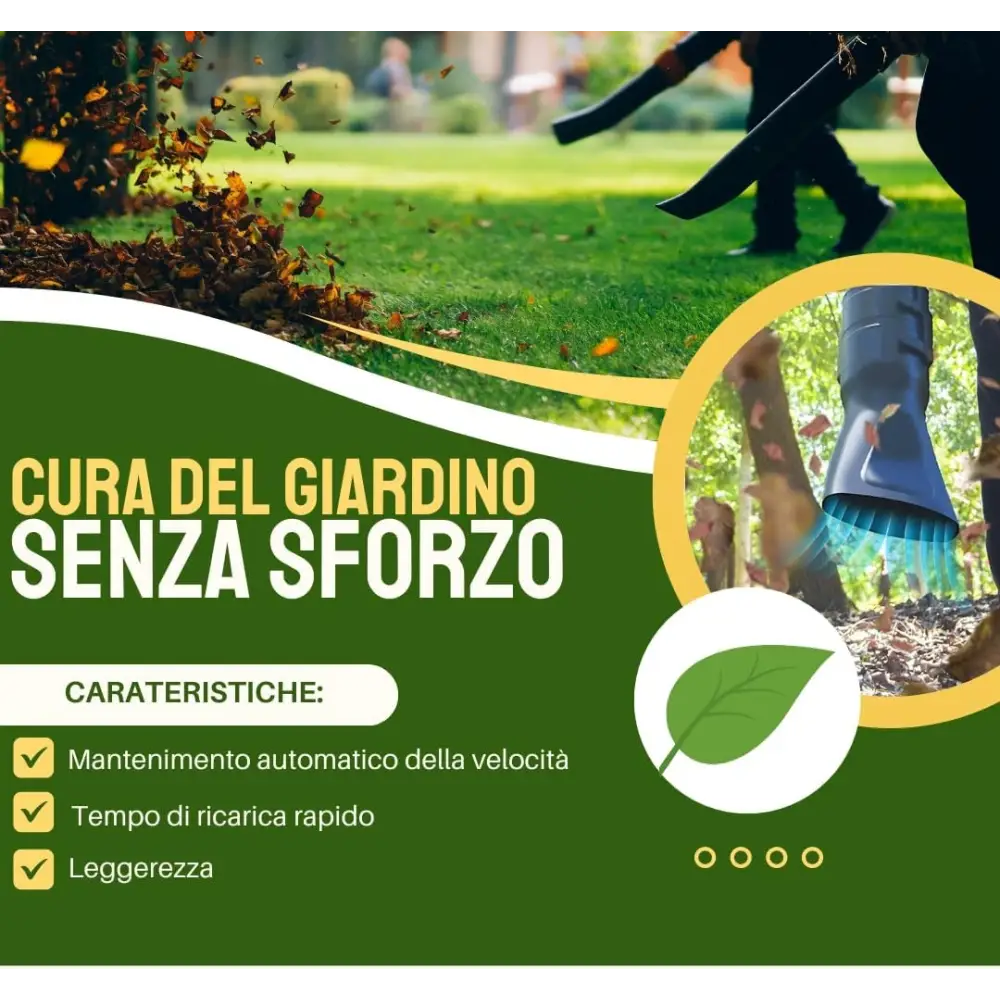 Soffiatore a Batteria per Giardino Soffiatore Elettrico con 2 Batterie 4.0Ah - simple