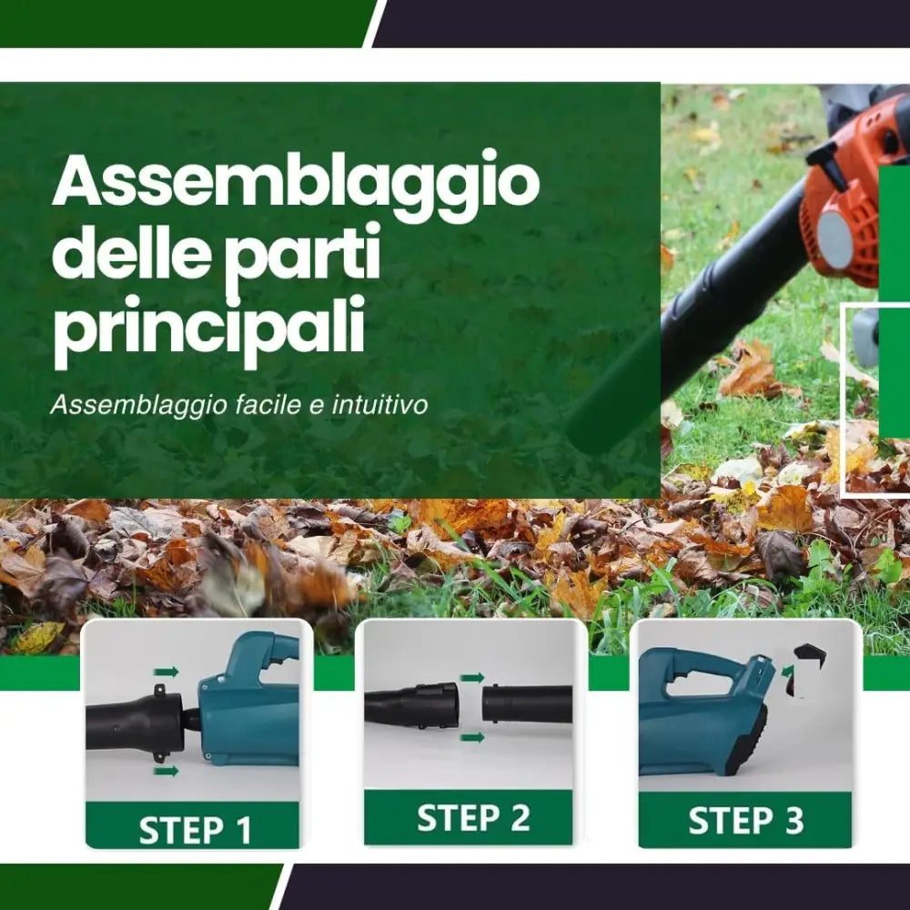 Soffiatore a Batteria per Giardino Soffiatore Elettrico con 2 Batterie 4.0Ah - simple