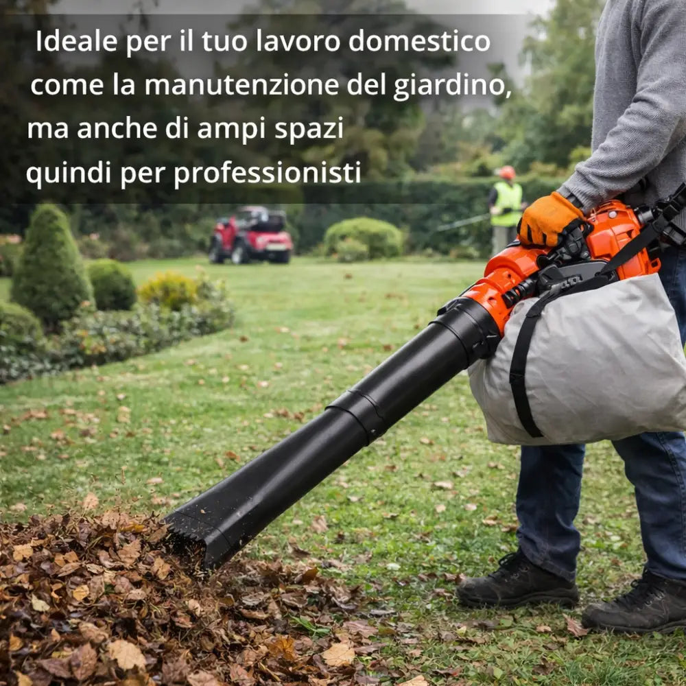 Soffiatore a Scoppio Aspiratore 2 Tempi 25,4 cc – Compatto e Leggero. - Soffiatore Aspiratore a Scoppio