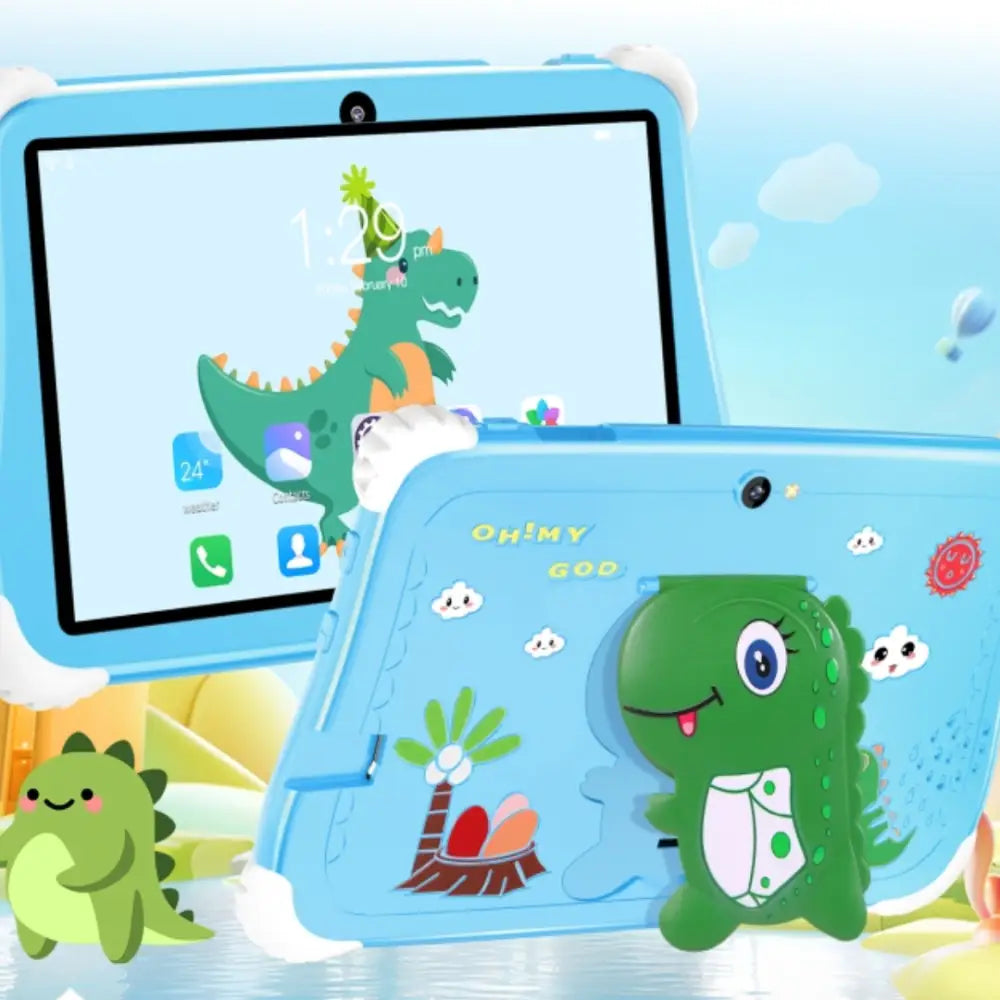 Tablet Bambini 7 Pollici – 256GB WiFi Ricarica Rapida Type-C Fotocamera 5MP Custodia Antiurto con Dino 3D – Tablet
